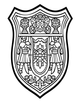 Heraldic Frame - Free printable coloring page