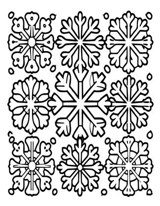 Snowflake Border - Free printable coloring page