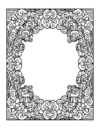 Chinese Border - Free printable coloring page