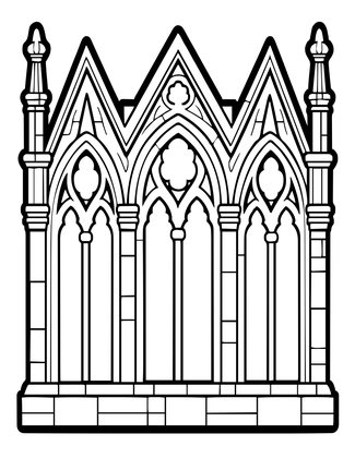 Gothic Tracery Frame - Free printable coloring page