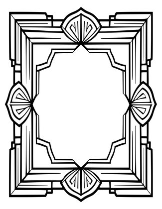 Geometric Art Deco Frame - Free printable coloring page