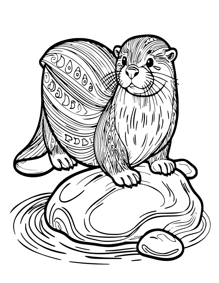 Eurasian Otter - free printable coloring page