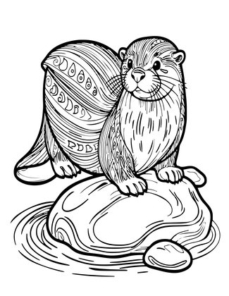 Eurasian Otter - Free printable coloring page