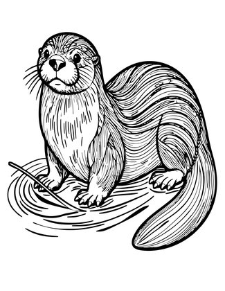 Giant River Otter - Free printable coloring page