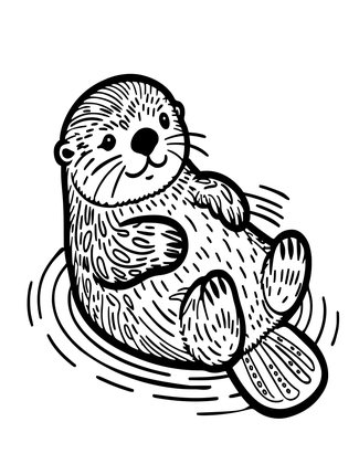 Otter Pup - Free printable coloring page