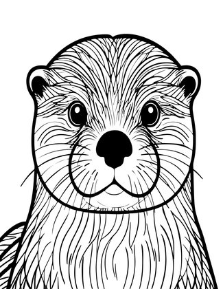 Otter Portrait - Free printable coloring page