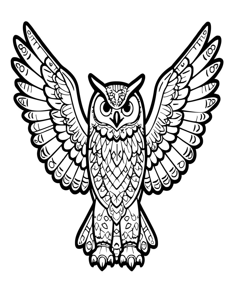 Eagle Owl - free printable coloring page