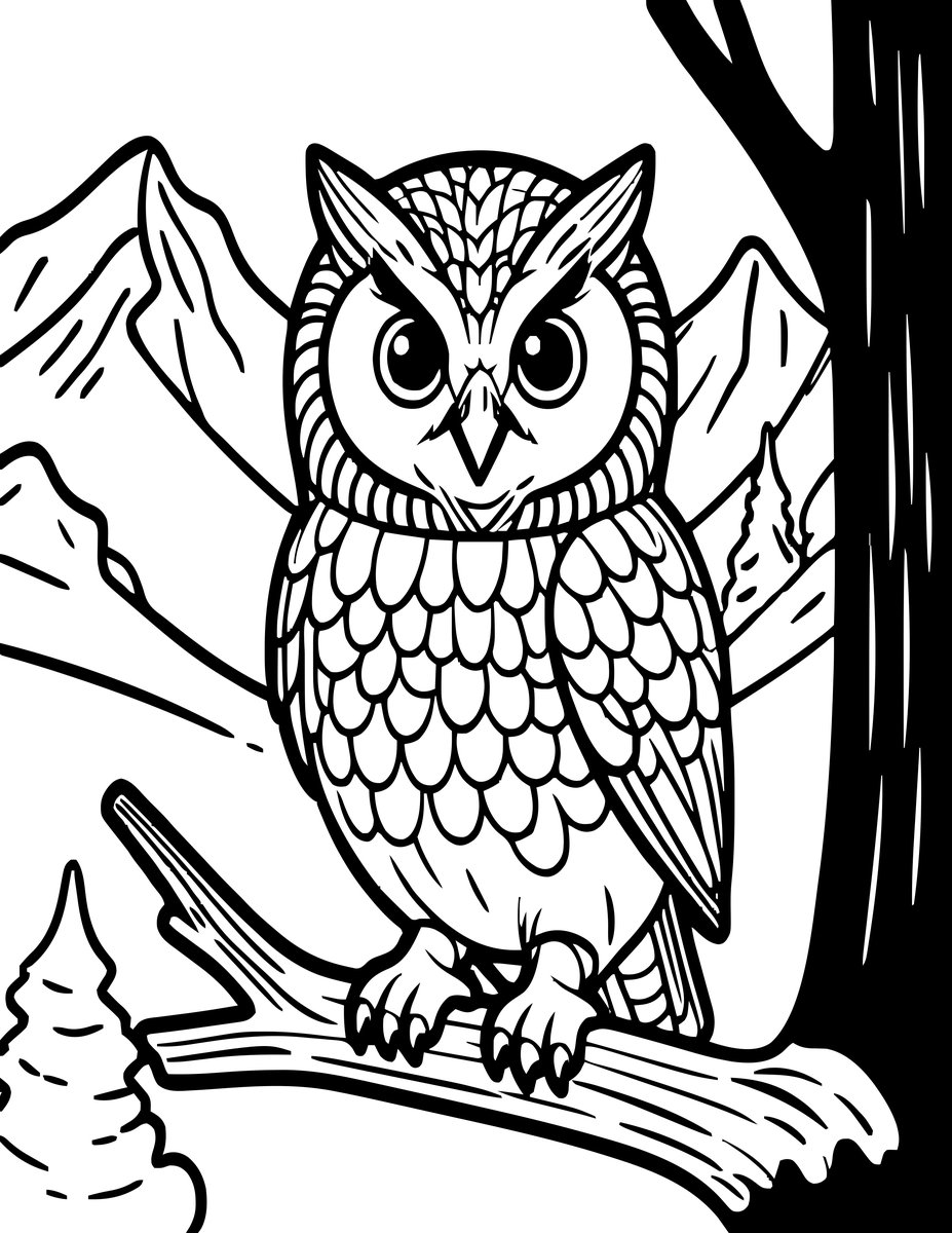 Pygmy Owl - free printable coloring page