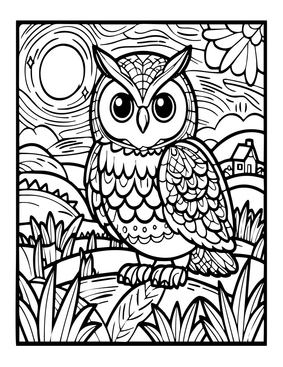 Night Hunt - free printable coloring page