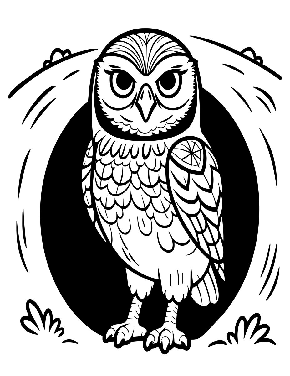 Burrowing Owl - free printable coloring page
