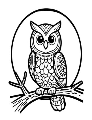 Owl Moon - Free printable coloring page