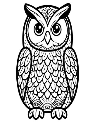Spectacled Owl - Free printable coloring page