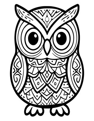 Decorative Owl - Free printable coloring page