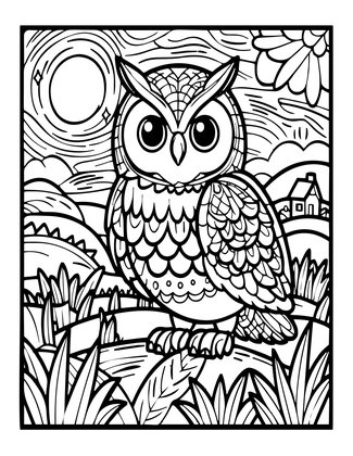 Night Hunt - Free printable coloring page