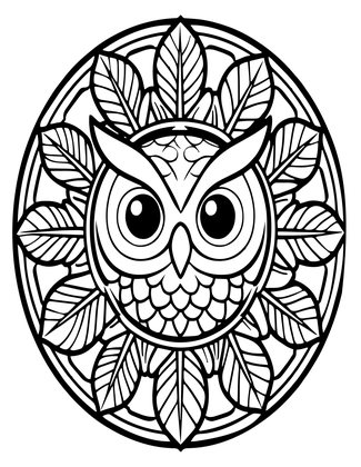 Owl Mandala - Free printable coloring page