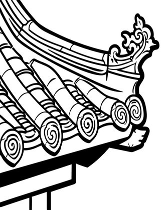 Tiered Roof Detail - Free printable coloring page