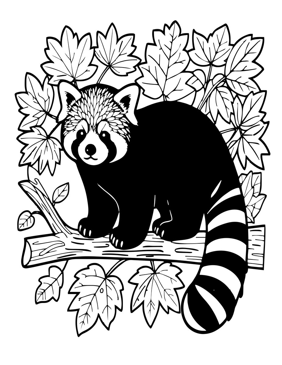 Red Panda - free printable coloring page