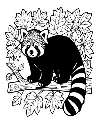 Red Panda - Free printable coloring page