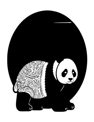Panda at Dusk - Free printable coloring page