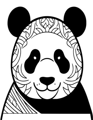 Panda Portrait - Free printable coloring page