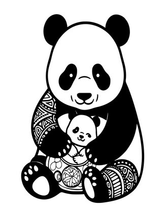 Mother and Cub - Free printable coloring page