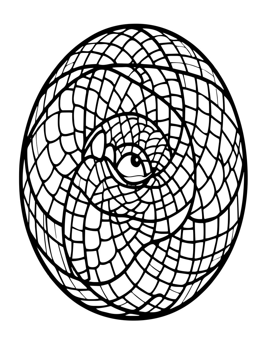 Curled Ball - free printable coloring page