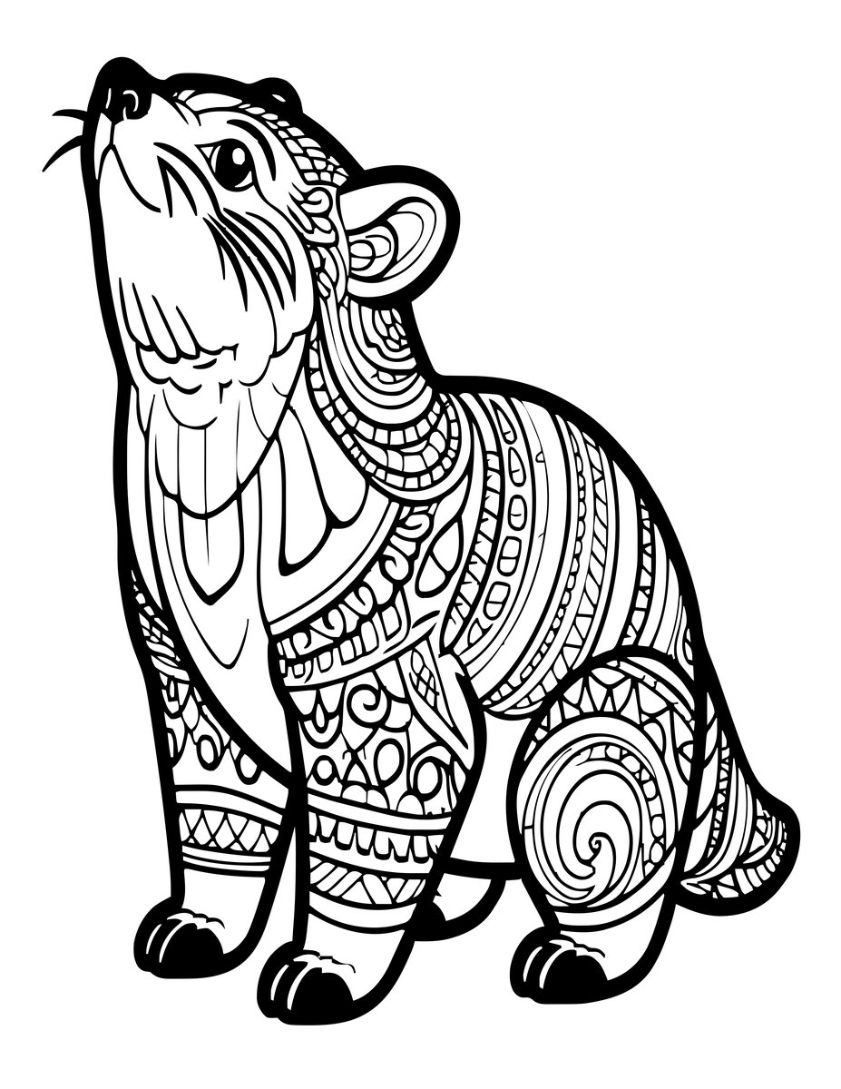 Alert Pose - free printable coloring page