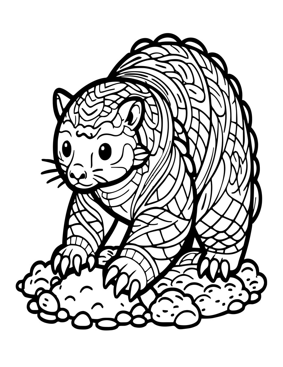 Digging - free printable coloring page