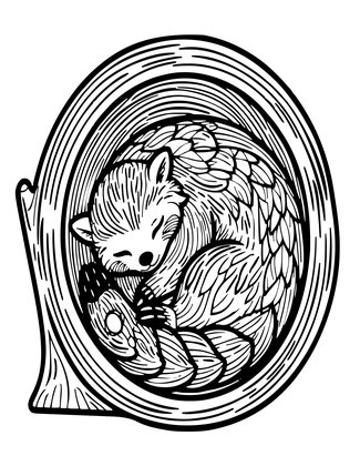 Sleeping Curl - Free printable coloring page
