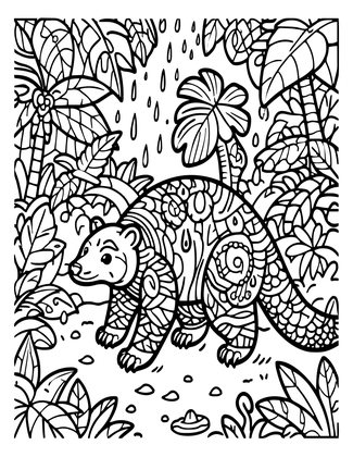 Monsoon Rain - Free printable coloring page