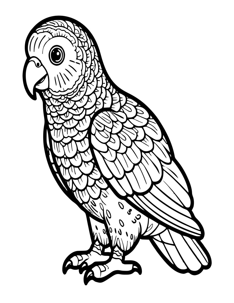 Kakapo - free printable coloring page