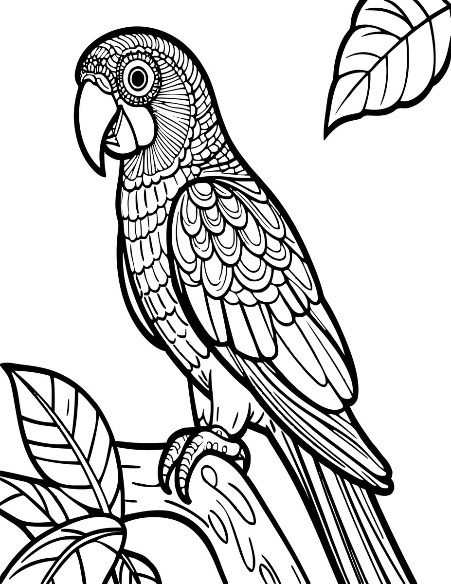 Spix's Macaw - free printable coloring page