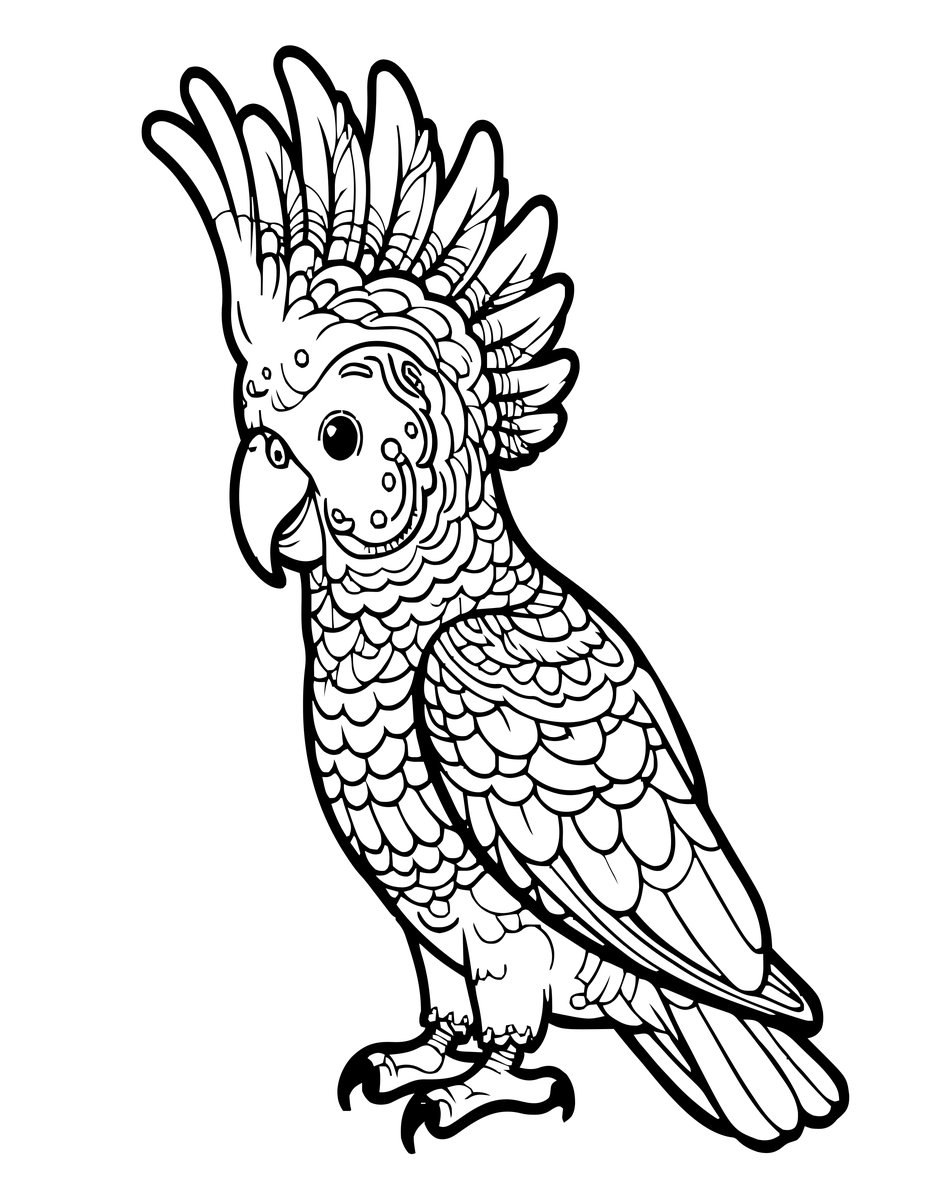 Cockatoo Crest - free printable coloring page