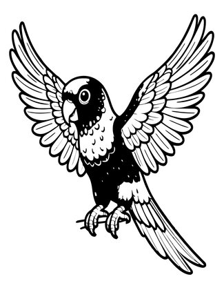 Sun Conure - Free printable coloring page