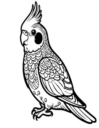 Cockatiel - Free printable coloring page
