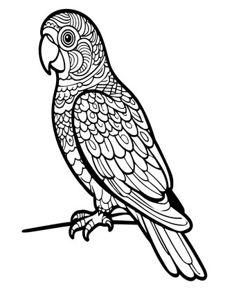 Vintage Parrot - Free printable coloring page