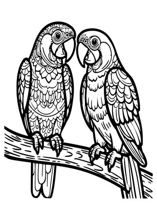 Macaw Pair - Free printable coloring page