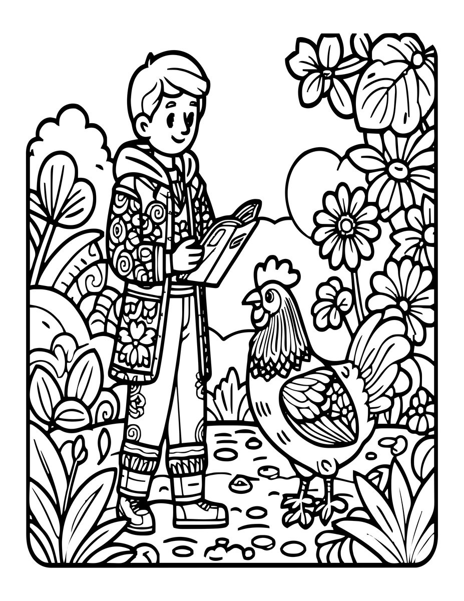 Pair of Peacocks - free printable coloring page