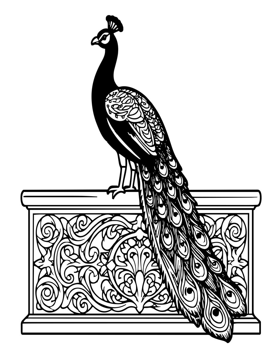Perched High - free printable coloring page