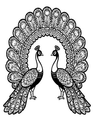 Arch of Feathers - Free printable coloring page