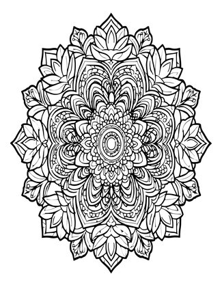 Peacock with Lotus - Free printable coloring page