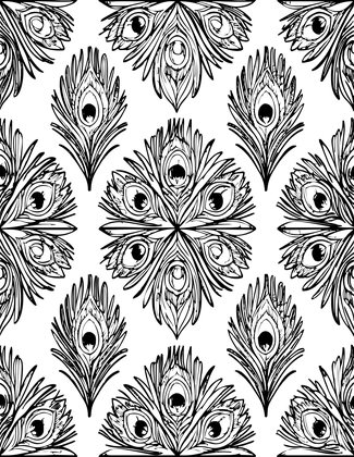 Feather Pattern - Free printable coloring page