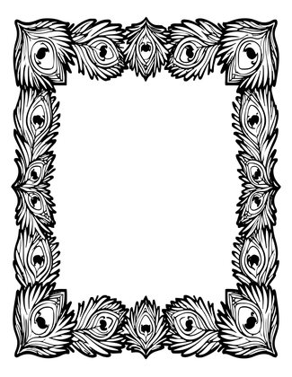 Peacock Border - Free printable coloring page