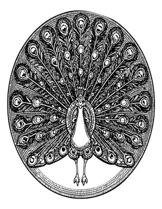 Mosaic Peacock - Free printable coloring page