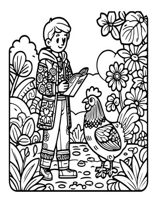 Pair of Peacocks - Free printable coloring page