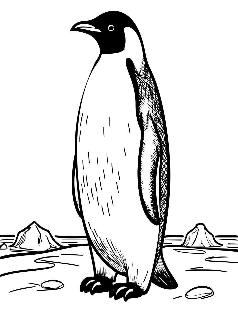 Emperor Penguin - free printable coloring page