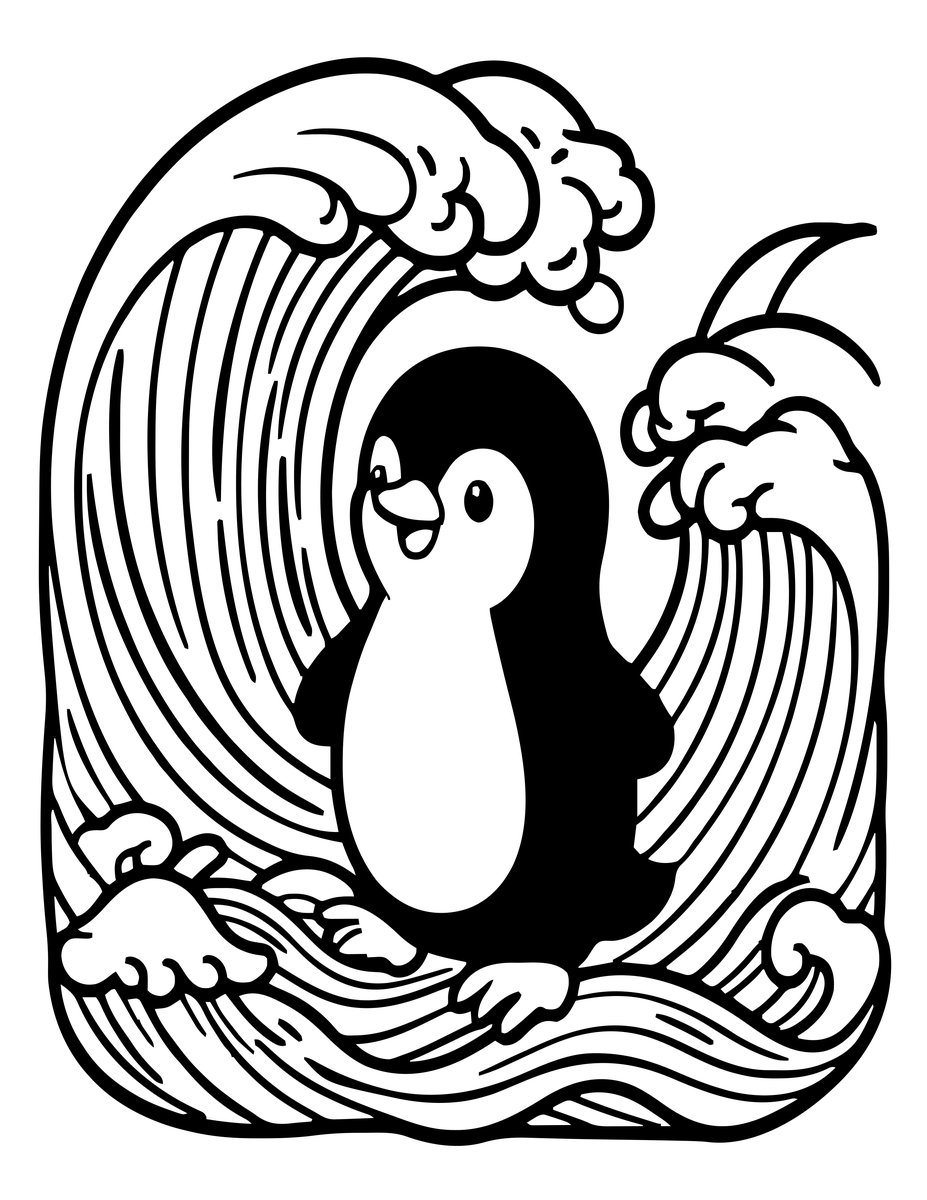 Little Blue Penguin - free printable coloring page