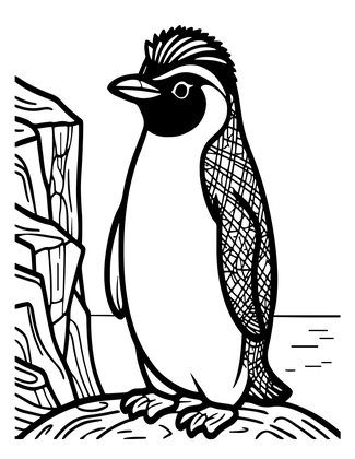 Rockhopper Penguin - Free printable coloring page