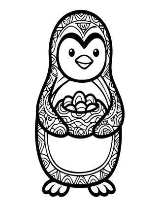 Gentoo Penguin - Free printable coloring page