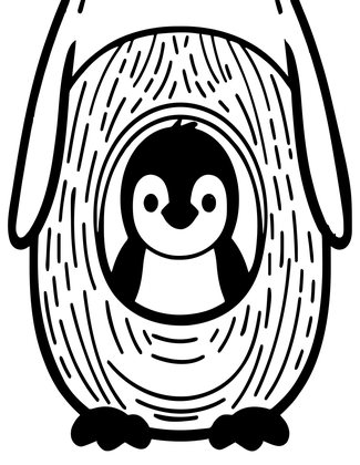 Penguin Chick - Free printable coloring page